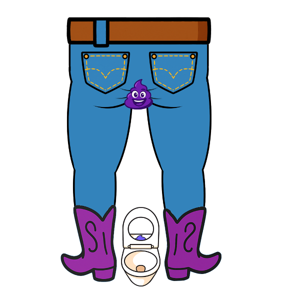 The player stands over the toilet target, lining up the shot